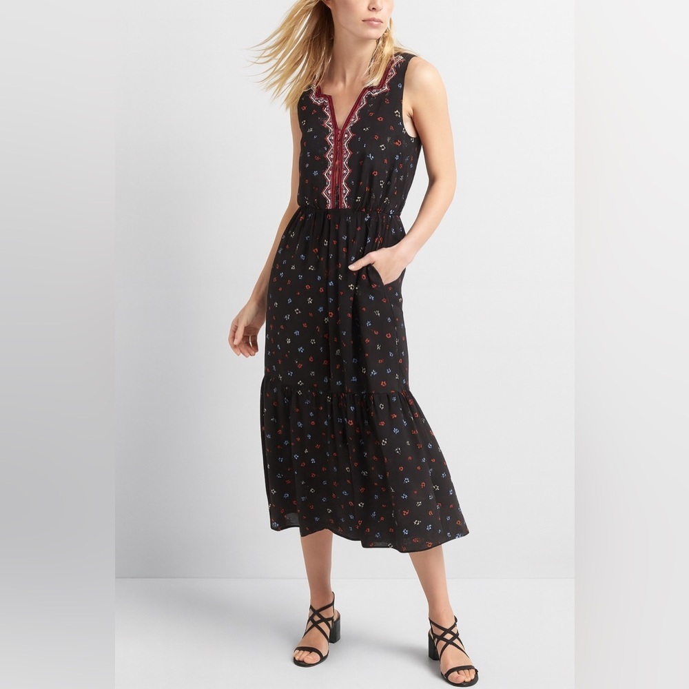 Boho Americana Prairiecore Festival Midi Dress Cottagecore Western Gap Size S